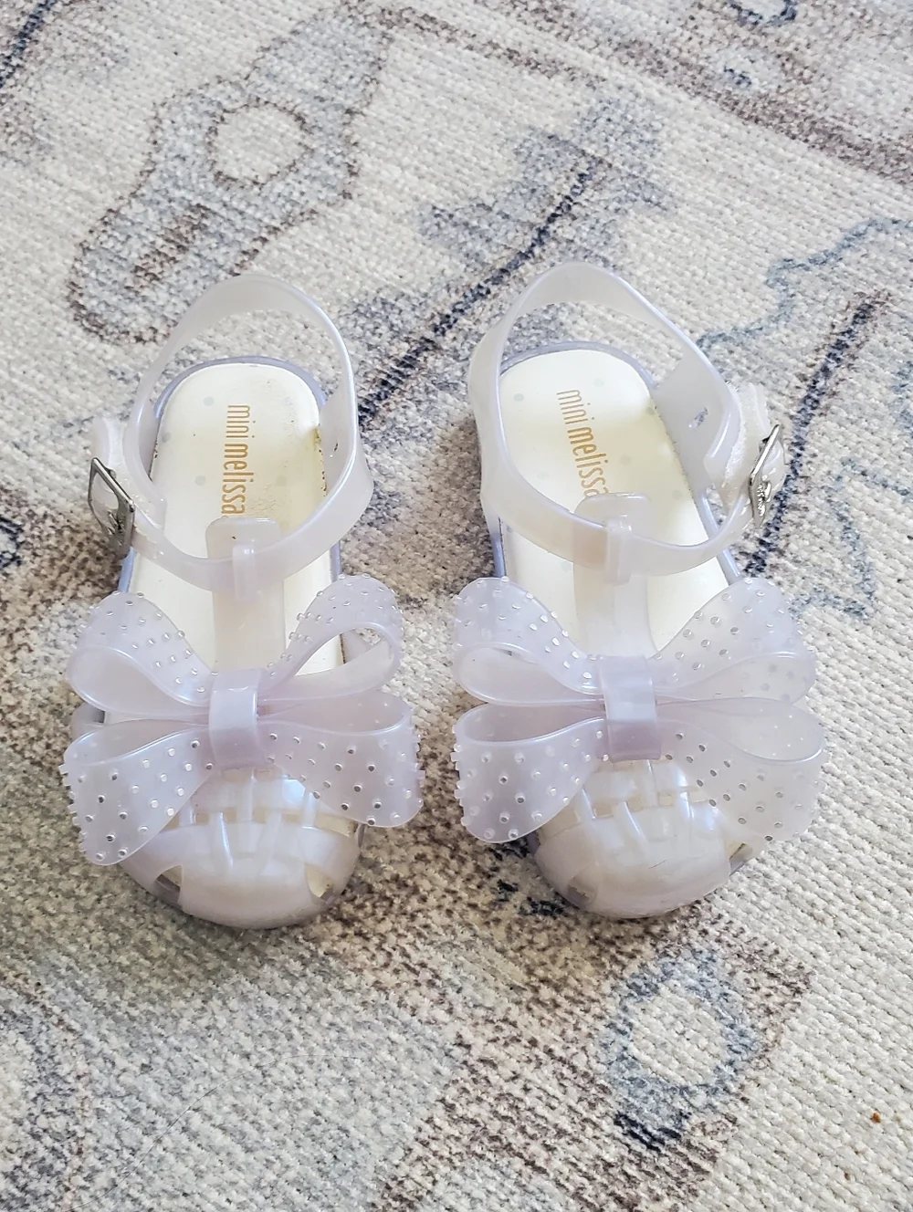 Mini Melissa Toddler Girls Irridescent Bow Sandals Shoes Sz7